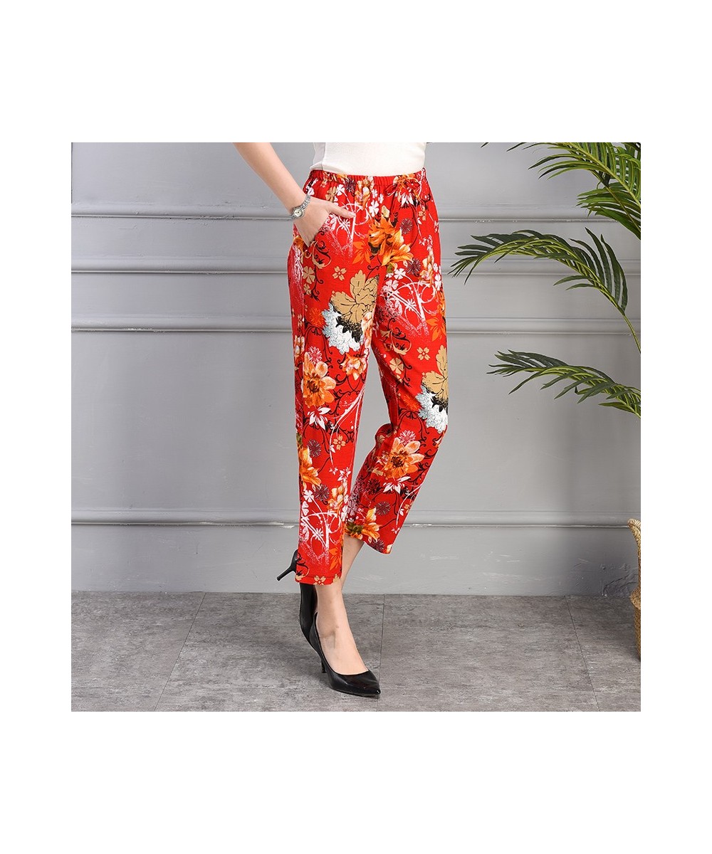 Summer Women Harem Pants 2023 High Waist Print Loose Vintage Ankle-Length Pants Female Elastic Waist Trousers $27.15 - Pants ...