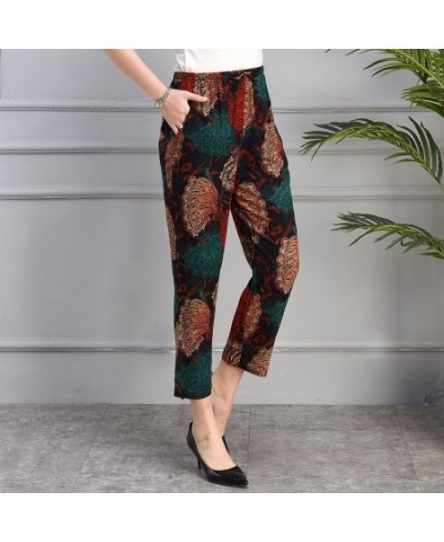 Summer Women Harem Pants 2023 High Waist Print Loose Vintage Ankle-Length Pants Female Elastic Waist Trousers $27.15 - Pants ...