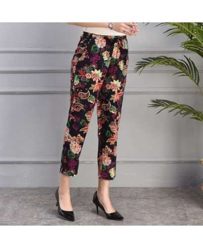 Summer Women Harem Pants 2023 High Waist Print Loose Vintage Ankle-Length Pants Female Elastic Waist Trousers $27.15 - Pants ...