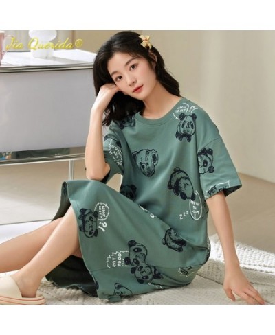 New Summer Woman Cotton Nightgown Plus Size 5XL Women Nightdress Short Sleeve Panda Print Night Gown Cute Casual Sleepwear $2...