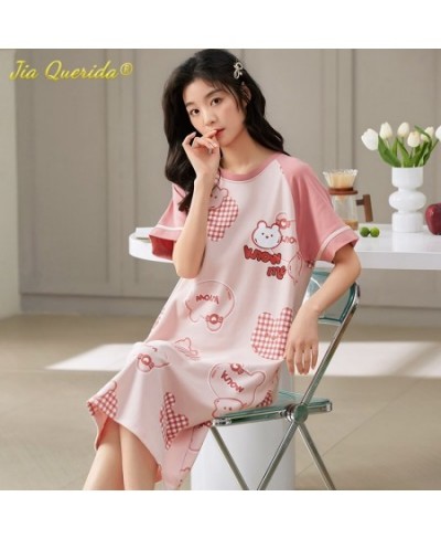 New Summer Woman Cotton Nightgown Plus Size 5XL Women Nightdress Short Sleeve Panda Print Night Gown Cute Casual Sleepwear $2...