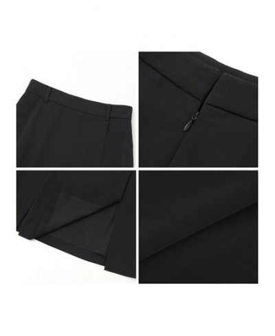 Women's Skirts Loose High Waist Pleated Straight Tube Skirt Slit Black Female Clothes Office Lady Autumn Winter 2022 $77.54 -...