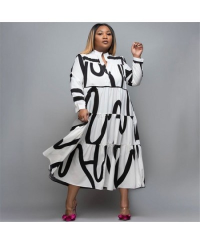 Plus Size Shirt Dresses for Womens Clothing 3xl 4xl 5XL Elegant Loose Long Sleeve Maxi Dress 2022 Wholesale $46.83 - Plus Siz...