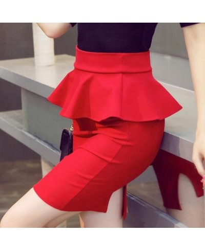 New 2023 Women Fashion Skirt Plus Size Price Ruffles High Waist Slim Bodycon OL Pencil Skirt S-5XL $33.31 - Skirts