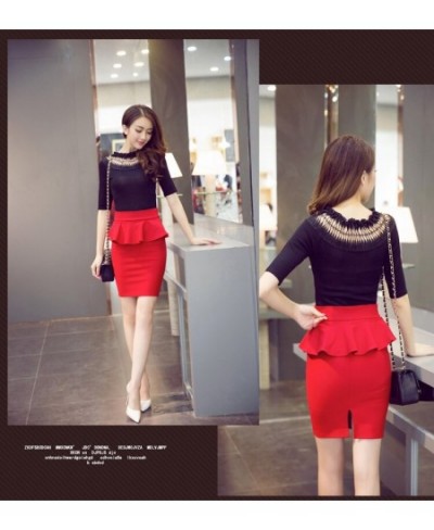 New 2023 Women Fashion Skirt Plus Size Price Ruffles High Waist Slim Bodycon OL Pencil Skirt S-5XL $33.31 - Skirts