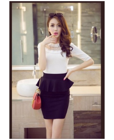 New 2023 Women Fashion Skirt Plus Size Price Ruffles High Waist Slim Bodycon OL Pencil Skirt S-5XL $33.31 - Skirts