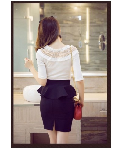 New 2023 Women Fashion Skirt Plus Size Price Ruffles High Waist Slim Bodycon OL Pencil Skirt S-5XL $33.31 - Skirts