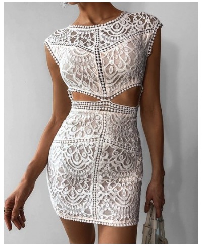 Sexy White Lace Short Dress Slim Party Mini Dress Vestidos $43.27 - Dresses