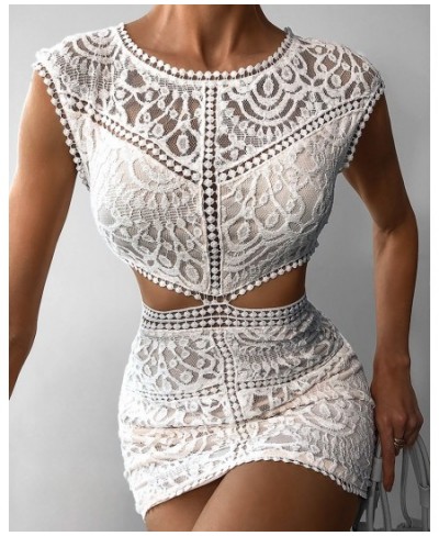 Sexy White Lace Short Dress Slim Party Mini Dress Vestidos $43.27 - Dresses