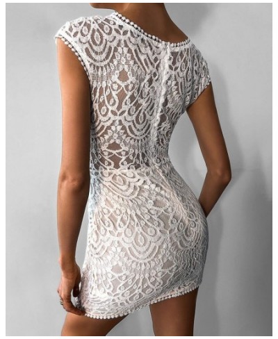 Sexy White Lace Short Dress Slim Party Mini Dress Vestidos $43.27 - Dresses