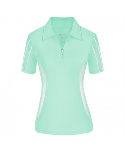 Women Shirts Golf Lapel Collar T Shirts Short Sleeve Contrast Color Sports Office Tops Casual High-Quality Blouse Tees $37.09...