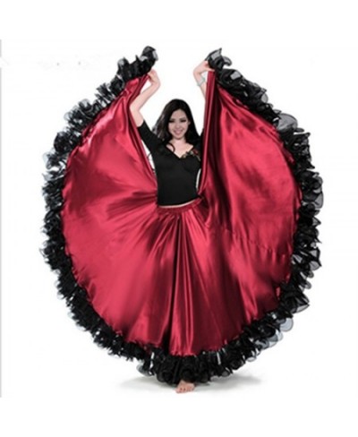 Spanish Flamenco Big Swing Long Skirt Red Black Big Hem Skirt Spanish Bullfight Dancing Dress For Ballroom $98.06 - Skirts