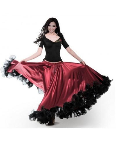 Spanish Flamenco Big Swing Long Skirt Red Black Big Hem Skirt Spanish Bullfight Dancing Dress For Ballroom $98.06 - Skirts