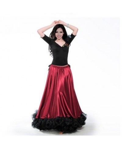 Spanish Flamenco Big Swing Long Skirt Red Black Big Hem Skirt Spanish Bullfight Dancing Dress For Ballroom $98.06 - Skirts