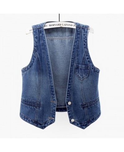 Vintage Denim Waistcoat Jacket 2023 Spring New Short Slim Sleeveless Coat Vest Plus size 6XL Single Breasted Solid Casual Top...