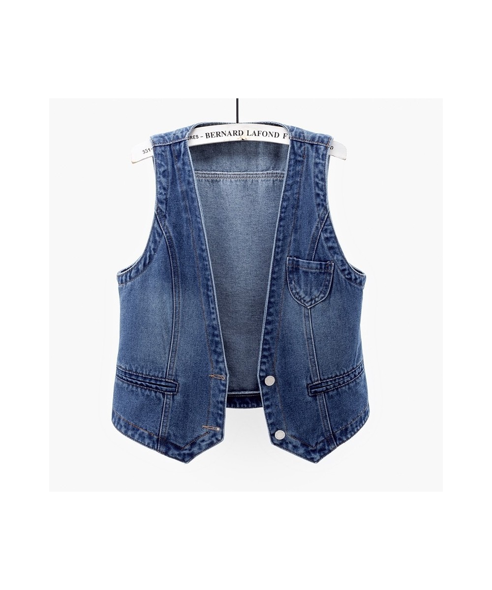 Vintage Denim Waistcoat Jacket 2023 Spring New Short Slim Sleeveless Coat Vest Plus size 6XL Single Breasted Solid Casual Top...