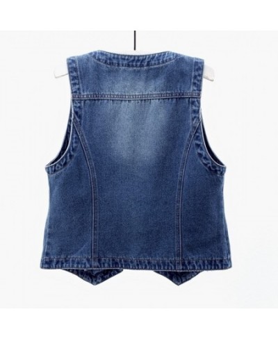 Vintage Denim Waistcoat Jacket 2023 Spring New Short Slim Sleeveless Coat Vest Plus size 6XL Single Breasted Solid Casual Top...