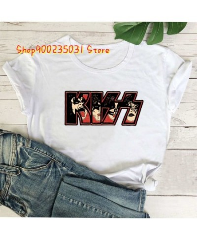 Gothic Clothes Kiss Band Members T Shirt Rock and Roll T Shirt Aesthetic Tshirt Womens Summer Fashion T-shirt for Women $20.2...