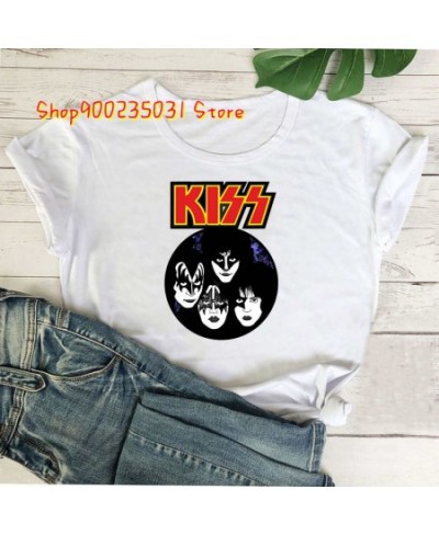 Gothic Clothes Kiss Band Members T Shirt Rock and Roll T Shirt Aesthetic Tshirt Womens Summer Fashion T-shirt for Women $20.2...