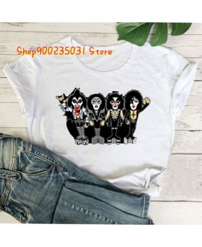 Gothic Clothes Kiss Band Members T Shirt Rock and Roll T Shirt Aesthetic Tshirt Womens Summer Fashion T-shirt for Women $20.2...