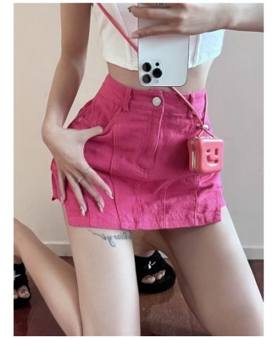 Denim Skirt A-line Skirt 2022 Summer High Waist Slim Pack Hip Skirt Short Skirt Small Half Skirt Super Hot $30.99 - Bottoms