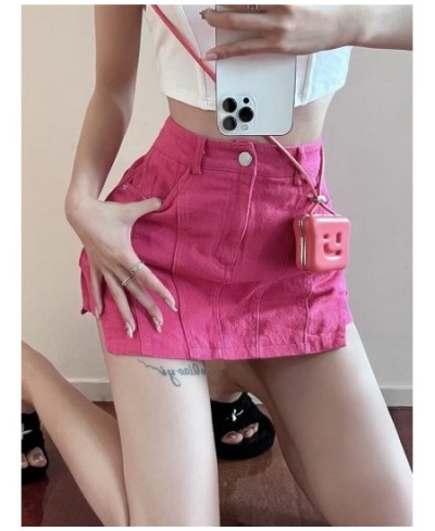 Denim Skirt A-line Skirt 2022 Summer High Waist Slim Pack Hip Skirt Short Skirt Small Half Skirt Super Hot $30.99 - Bottoms