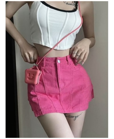 Denim Skirt A-line Skirt 2022 Summer High Waist Slim Pack Hip Skirt Short Skirt Small Half Skirt Super Hot $30.99 - Bottoms