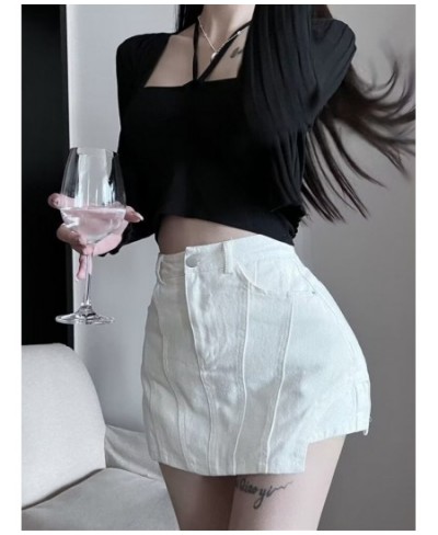 Denim Skirt A-line Skirt 2022 Summer High Waist Slim Pack Hip Skirt Short Skirt Small Half Skirt Super Hot $30.99 - Bottoms