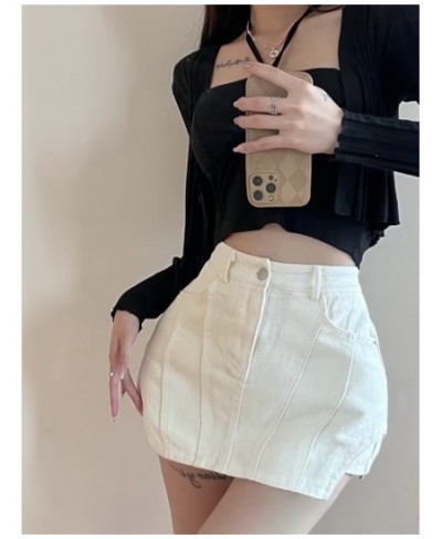 Denim Skirt A-line Skirt 2022 Summer High Waist Slim Pack Hip Skirt Short Skirt Small Half Skirt Super Hot $30.99 - Bottoms