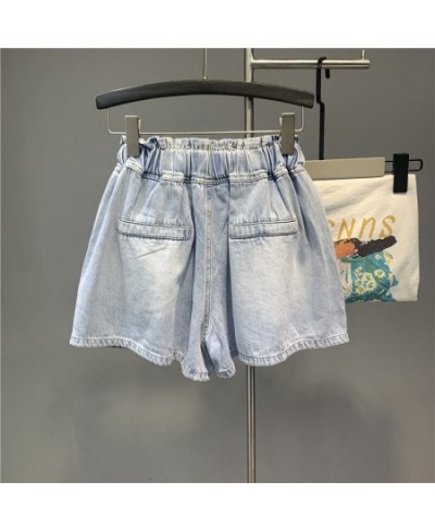 2023 Summer European Women Exquisite Rhinestone Denim Shorts Ladies Fashion Oversized Loose Wide Leg A- Line Jeans Hot Pants ...