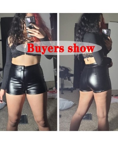 Sexy Black Pu Leather Shorts Women Spring Summer High Waist Bottoms Tight Shorts Woman 2023 Y2K Short Pants $32.84 - Bottoms