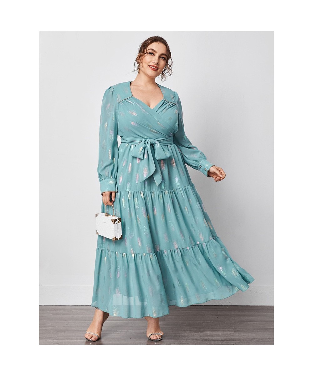 Women Plus Size Elegant Maxi Dresses 2022 Spring Autumn Luxury Designer Long Sleeve Sequin Turkish Party Evening Clothing $62...