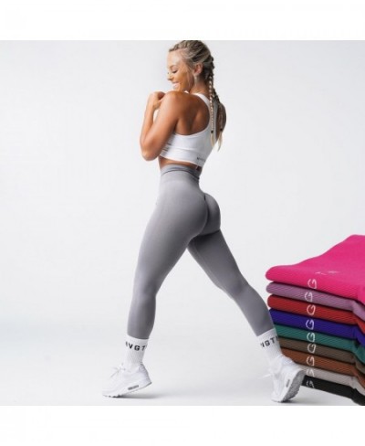 SILKY Nvgtn Logo Solid Seamless Leggings Womens Joga Pants Workout Buttery Soft Fitness Outfits Gym Tights Sports Wear $40.48...