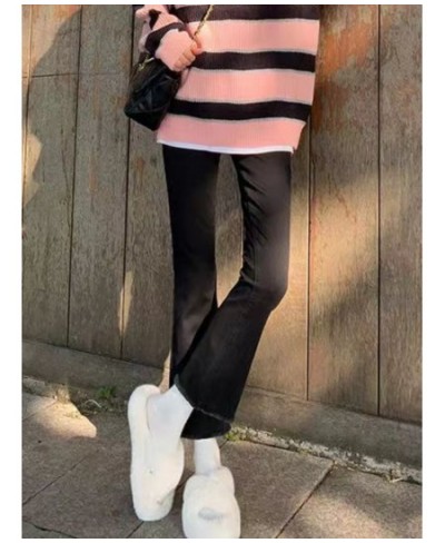 Flare Jeans Women Black All-match Vintage Casual College Korean Style Skinny Spring Temperament Ulzzang Fashion High Waist Ch...