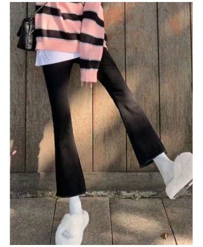 Flare Jeans Women Black All-match Vintage Casual College Korean Style Skinny Spring Temperament Ulzzang Fashion High Waist Ch...