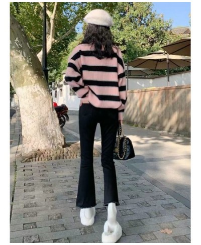 Flare Jeans Women Black All-match Vintage Casual College Korean Style Skinny Spring Temperament Ulzzang Fashion High Waist Ch...