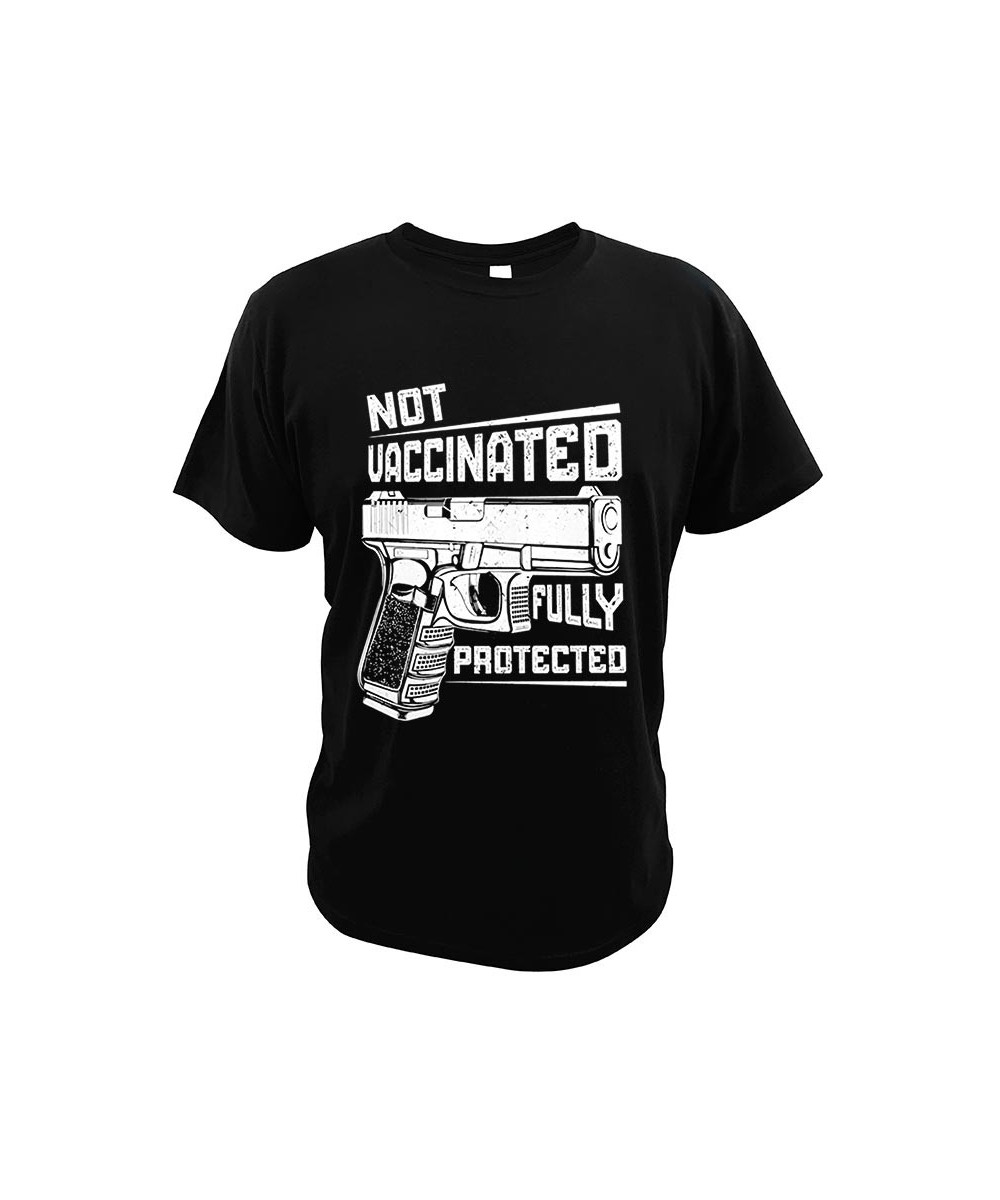 Not Vaccinated But Fully Protected T Shirt men Anti Vaccination women's t-shirt Crewneck Basic Camisetas tee for male unisex ...