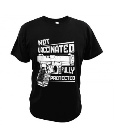 Not Vaccinated But Fully Protected T Shirt men Anti Vaccination women's t-shirt Crewneck Basic Camisetas tee for male unisex ...