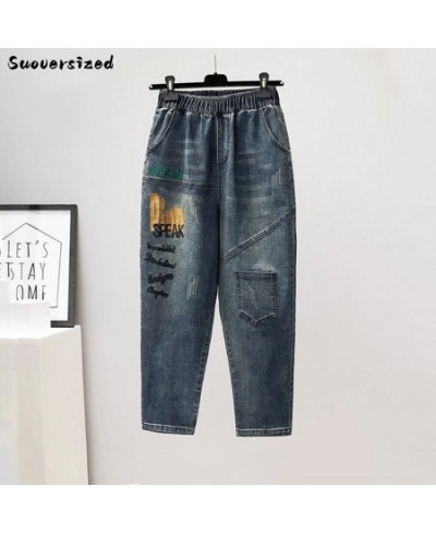 Embroidery Spliced Do Old Baggy Jeans Women Harem Pants High Waist Denim Trousers Vintage Capris Korean Vaqueros Casual $42.3...