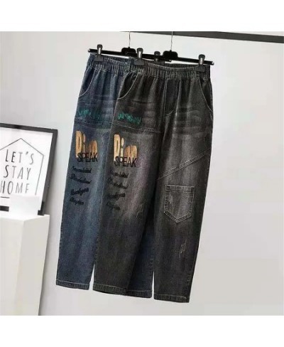 Embroidery Spliced Do Old Baggy Jeans Women Harem Pants High Waist Denim Trousers Vintage Capris Korean Vaqueros Casual $42.3...