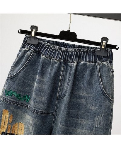 Embroidery Spliced Do Old Baggy Jeans Women Harem Pants High Waist Denim Trousers Vintage Capris Korean Vaqueros Casual $42.3...