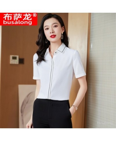 Summer New Short Sleeve Business Shirt Women's Business Suit Fashion Slim-Fitting Work Clothes Business Formal Wear Workwear ...