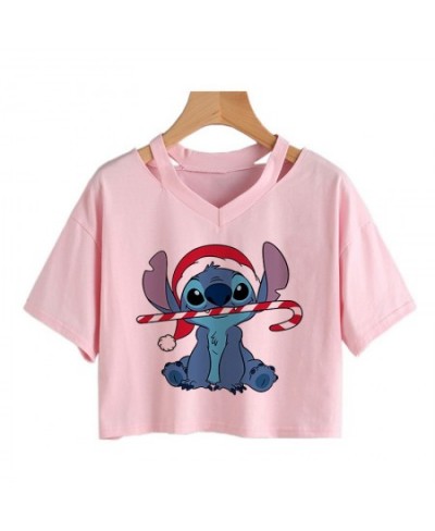 Y2k Kawaii Lilo Stitch Funny Cartoon T Shirt Women Stitch Manga T-shirt Graphic Tshirt Streetwear Crop Top Tees Female $24.46...