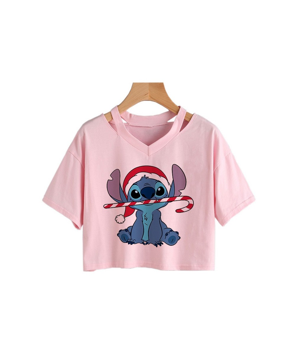 Y2k Kawaii Lilo Stitch Funny Cartoon T Shirt Women Stitch Manga T-shirt Graphic Tshirt Streetwear Crop Top Tees Female $24.46...