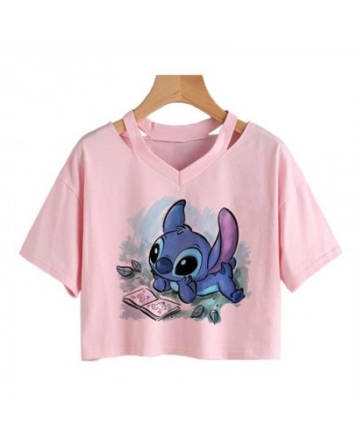 Y2k Kawaii Lilo Stitch Funny Cartoon T Shirt Women Stitch Manga T-shirt Graphic Tshirt Streetwear Crop Top Tees Female $24.46...