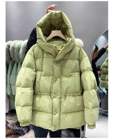 2022 South Korea dongdamen candy down jacket women's medium long Korean loose thickened waist white duck down winter coat $72...