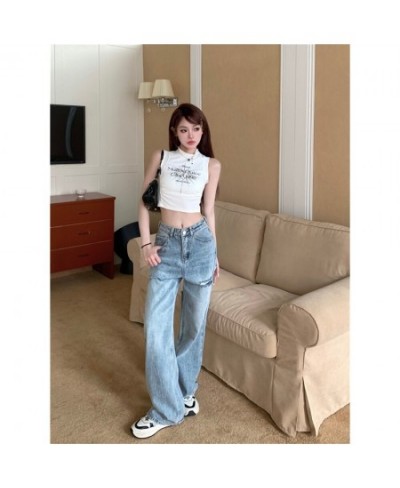 High Rise Jeans Women Stretch Casual Jeans Female Fashion Wide Leg Pants Ladies Denim Trousers Blue Vintage Full Jeans Brand ...