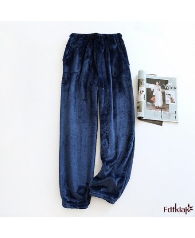 Leisure Sleep Bottoms Couples Flannel Soft Comfortable Winter New Pajama Pants Thick Lounge Wear Home Trousers $36.71 - Sleep...