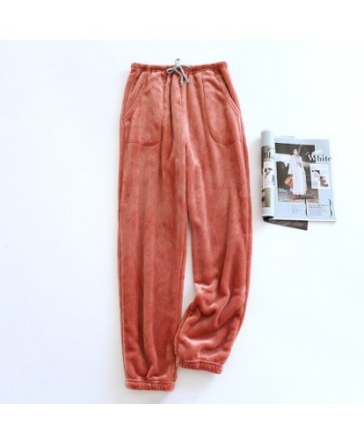 Leisure Sleep Bottoms Couples Flannel Soft Comfortable Winter New Pajama Pants Thick Lounge Wear Home Trousers $36.71 - Sleep...