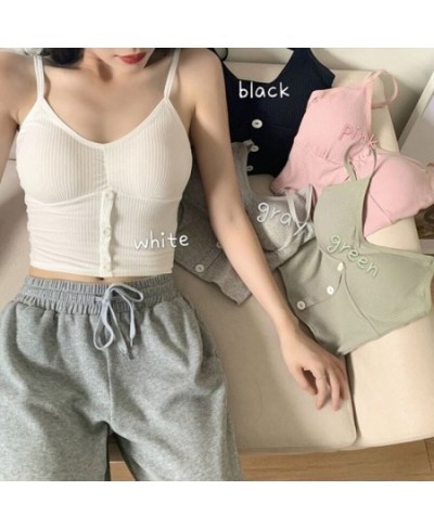 Summer New Women Wireless Bra Cotton Solid Tube Top Sexy Sling Underwear Fashion Girls Botton Design Cute Vest $13.46 - Under...